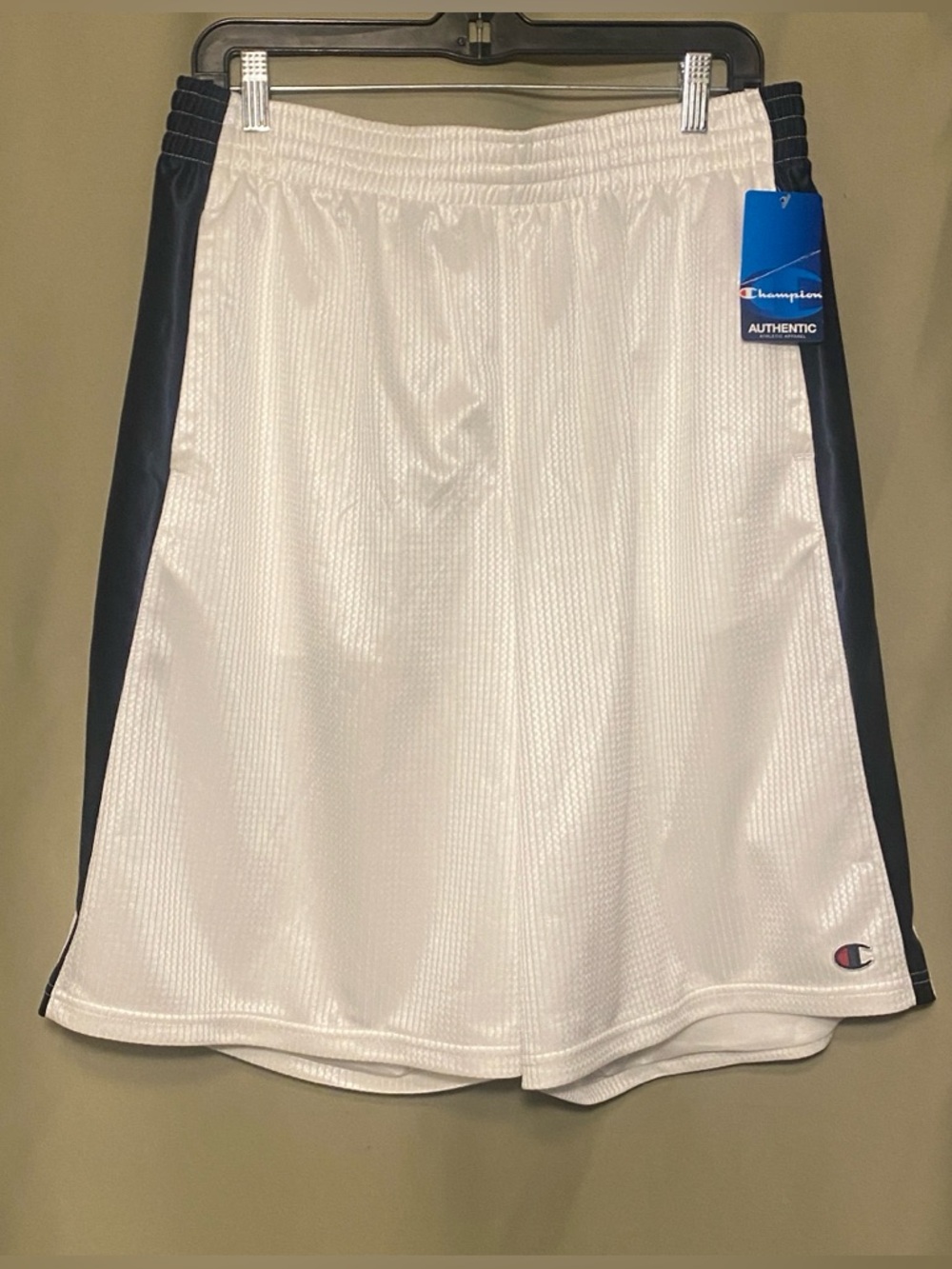 Champion Mens Athletic Crossover  Shorts White Navy Men’s XL NWT